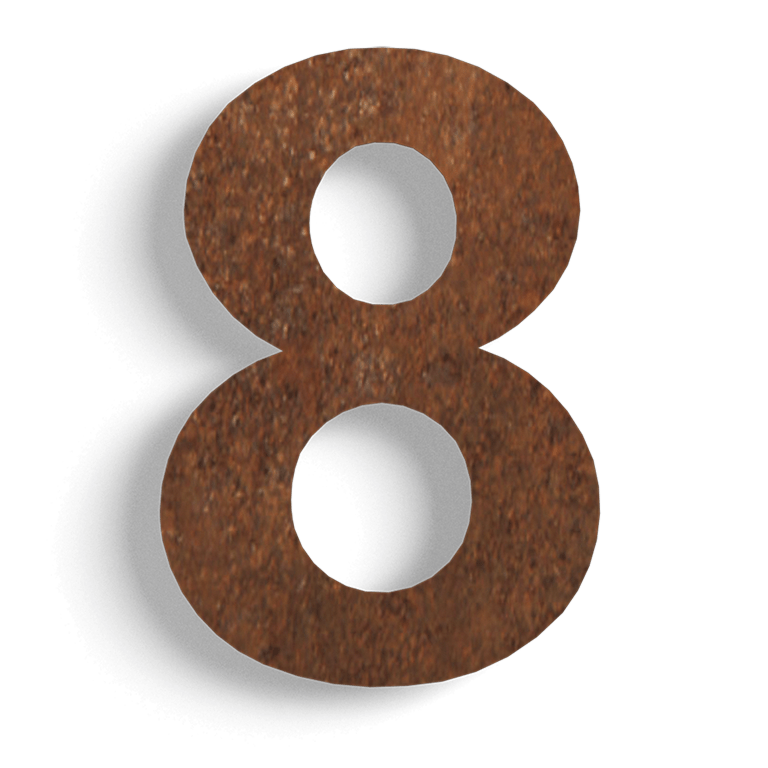 Talonumero corten-teräs (laatta) 8 - 15 cm.