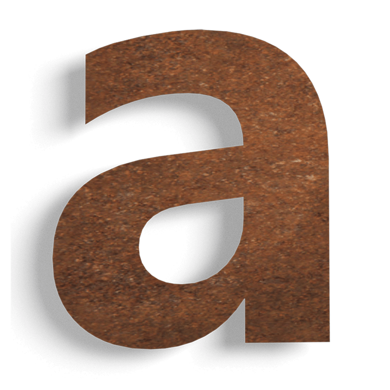 Corten-teräksinen talonumero a - 15 cm