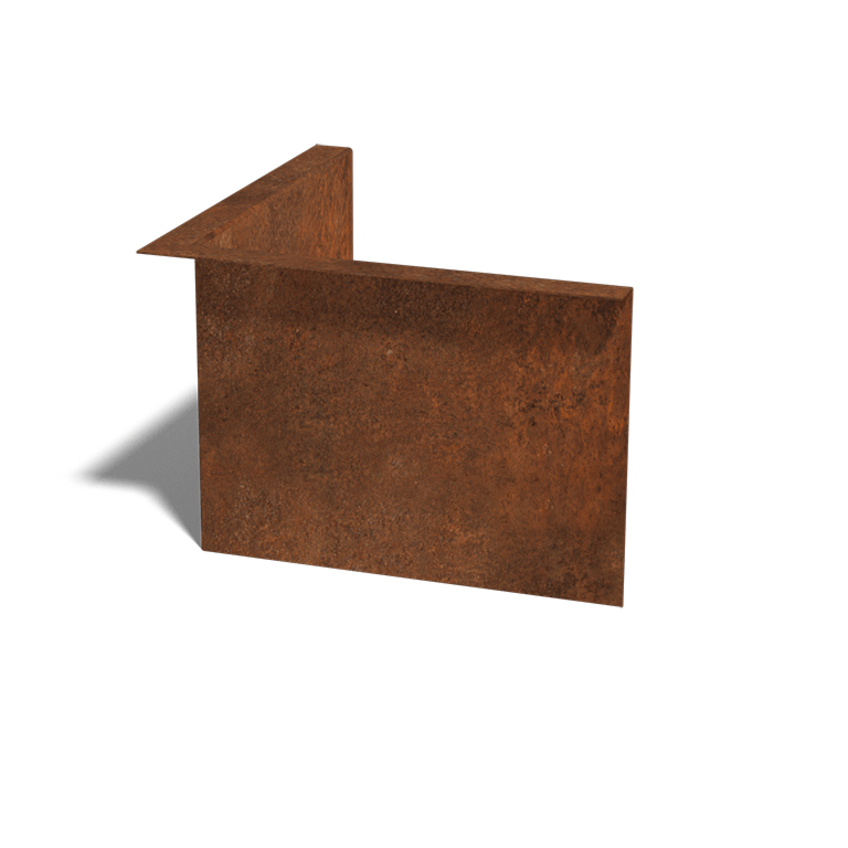 Corten-teräksinen puutarha reunus taitettu 12 cm sisäkulma