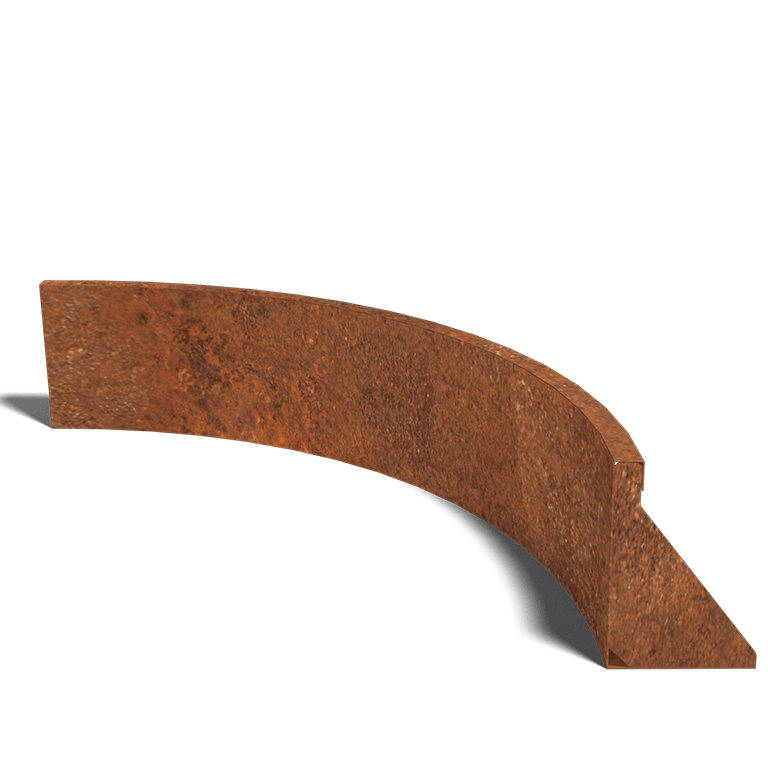 Corten-teräksinen tukimuuri sisäkaarre 100 x 100 cm (korkeus 30 cm)