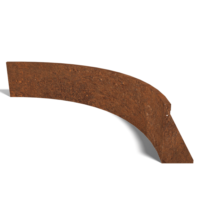 Corten-teräksinen tukimuuri sisäkaarre 150 x 150 cm (korkeus 40 cm)