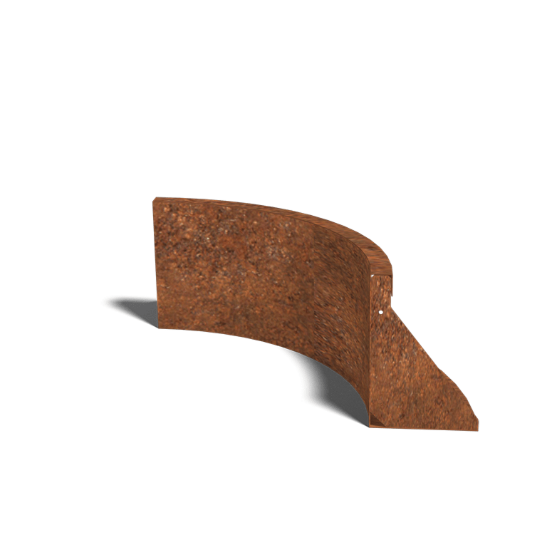 Corten-teräksinen tukimuuri sisäkaarre 50 x 50 cm (korkeus 30 cm)