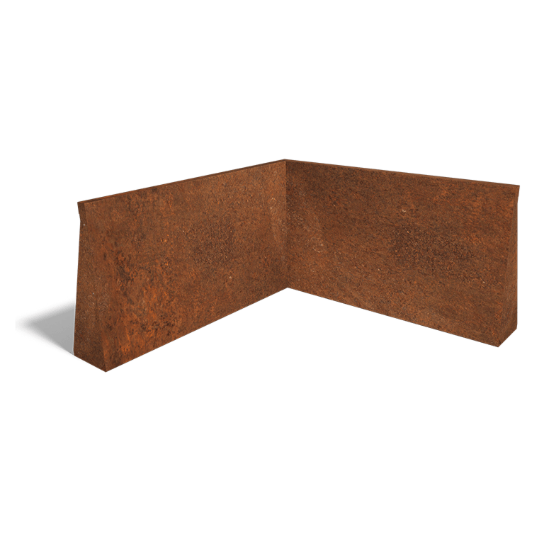 Corten-teräksinen tukimuuri sisäkulma 100 x 100 cm (korkeus 60 cm)