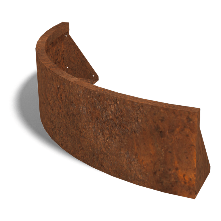 Corten-teräksinen tukimuuri ulkokaarre 100 x 100 cm (korkeus 30 cm)