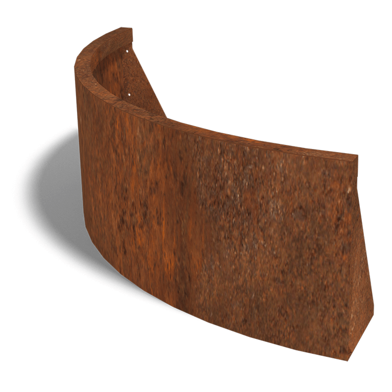 Corten-teräksinen tukimuuri ulkokaarre 100 x 100 cm (korkeus 40 cm)
