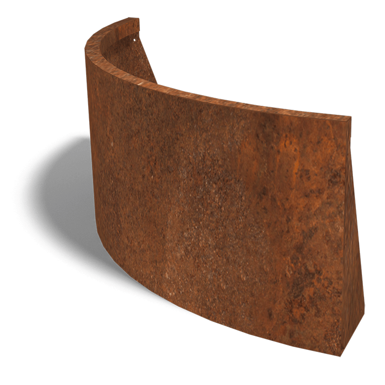 Corten-teräksinen tukimuuri ulkokaarre 100 x 100 cm (korkeus 50 cm)