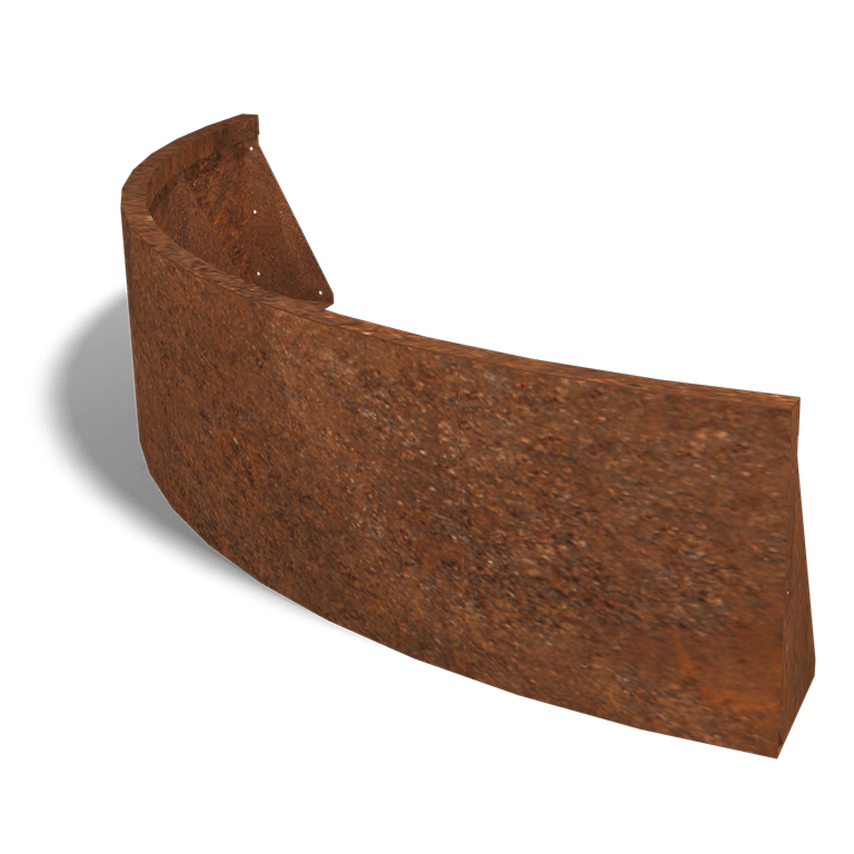 Corten-teräksinen tukimuuri ulkokaarre 150 x 150 cm (korkeus 40 cm)