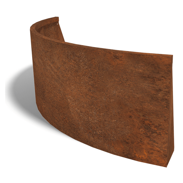 Corten-teräksinen tukimuuri ulkokaarre 150 x 150 cm (korkeus 60 cm)