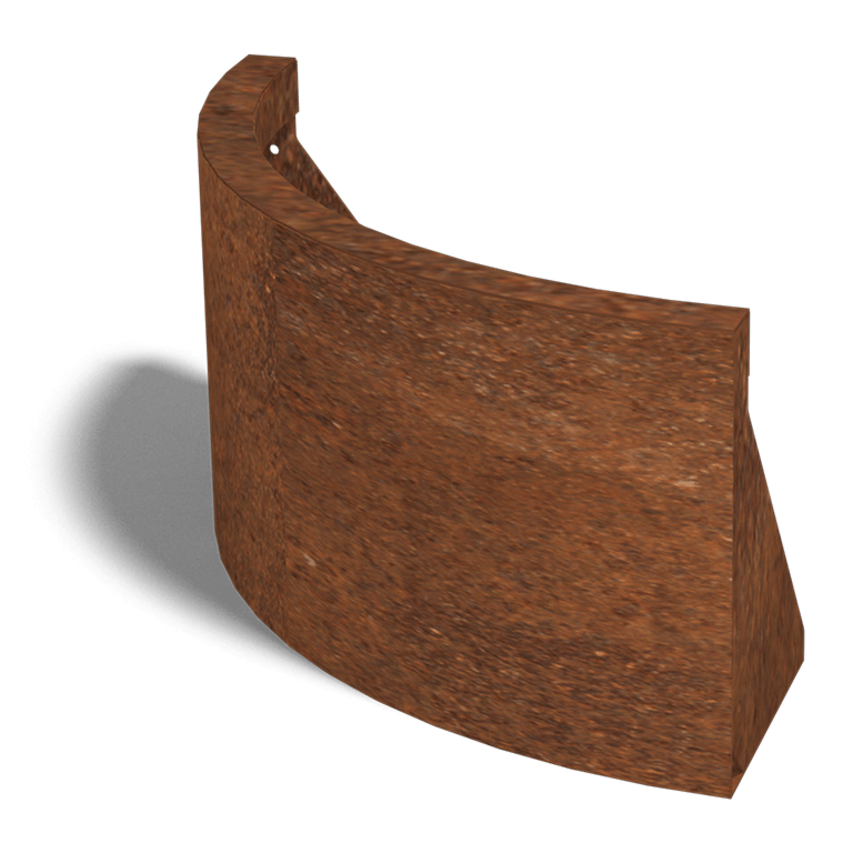 Corten-teräksinen tukimuuri ulkokaarre 50 x 50 cm (korkeus 30 cm)