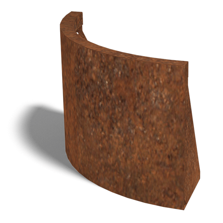 Corten-teräksinen tukimuuri ulkokaarre 50 x 50 cm (korkeus 40 cm)