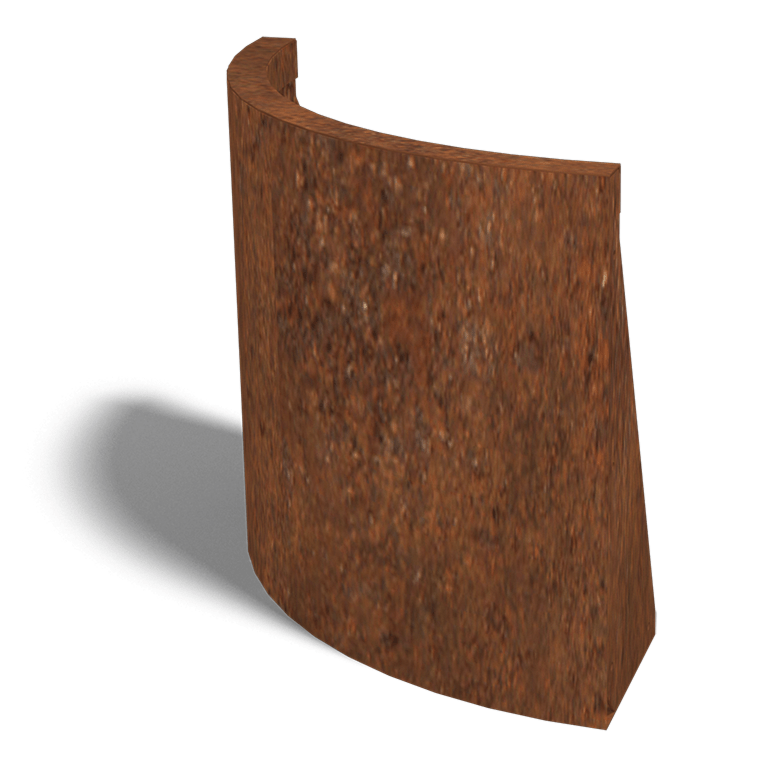 Corten-teräksinen tukimuuri ulkokaarre 50 x 50 cm (korkeus 50 cm)
