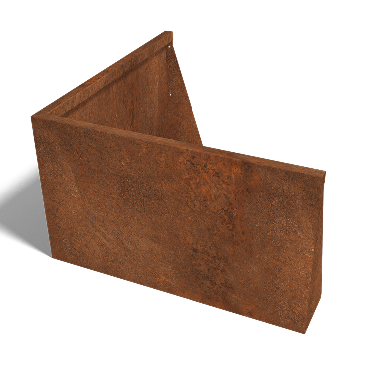 Corten-teräksinen tukimuuri ulkokulma 100 x 100 cm (korkeus 60 cm)