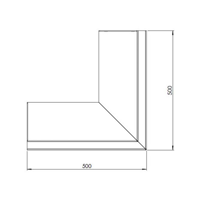 Corten-teräksinen tukimuuri ulkokulma 50 x 50 cm (korkeus 30 cm)