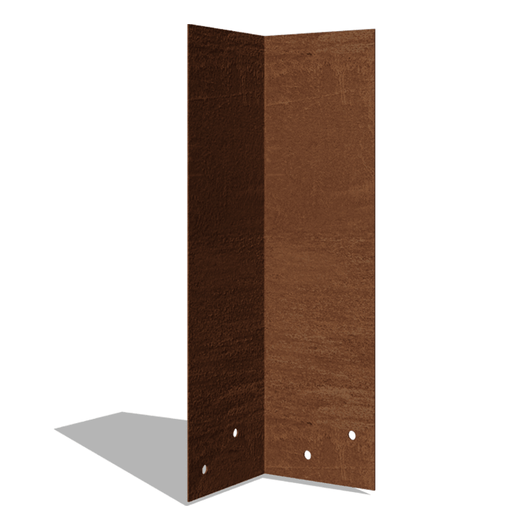 Liitoslevy corten-teräs 90º korkea 34 - 37,5 cm