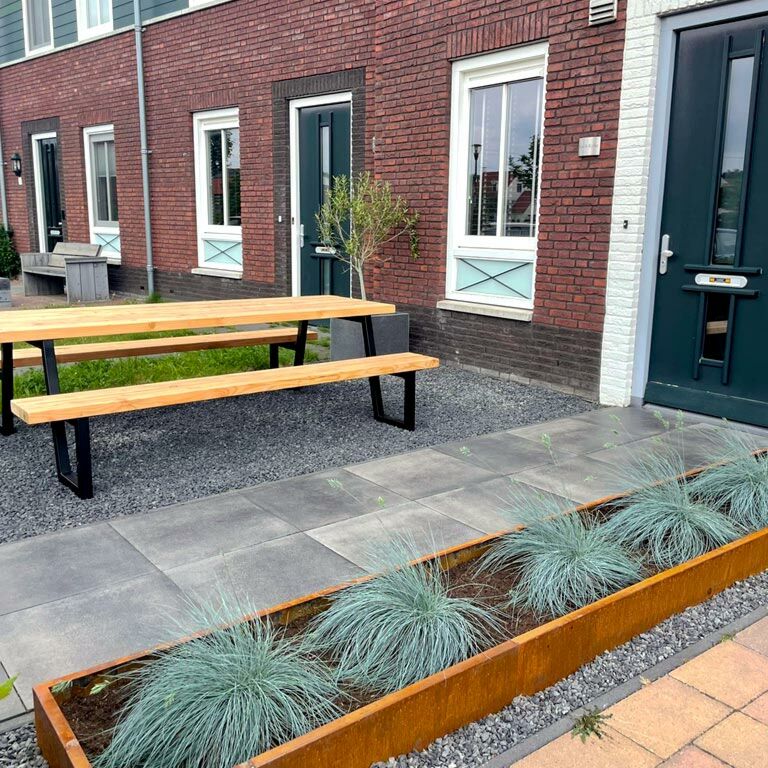 Corten-teräksinen puutarha reunus taitettu 22 cm täydellinen sarja 24 metriä kohti