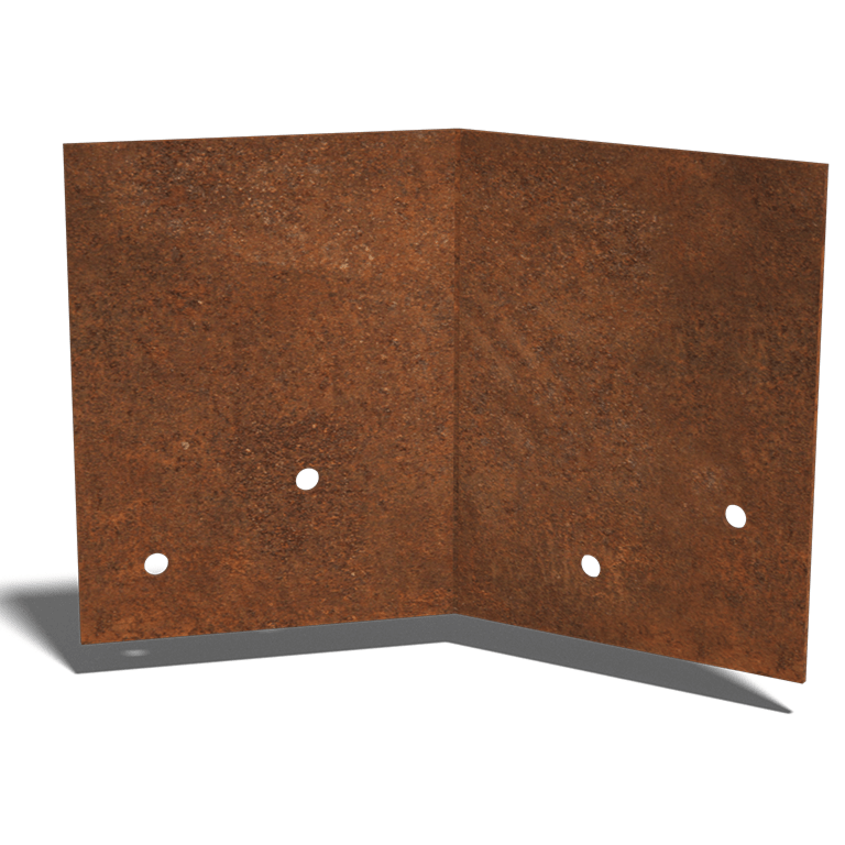 Liitoslevy corten-teräs 45º keskikokoinen 22 - 25 cm