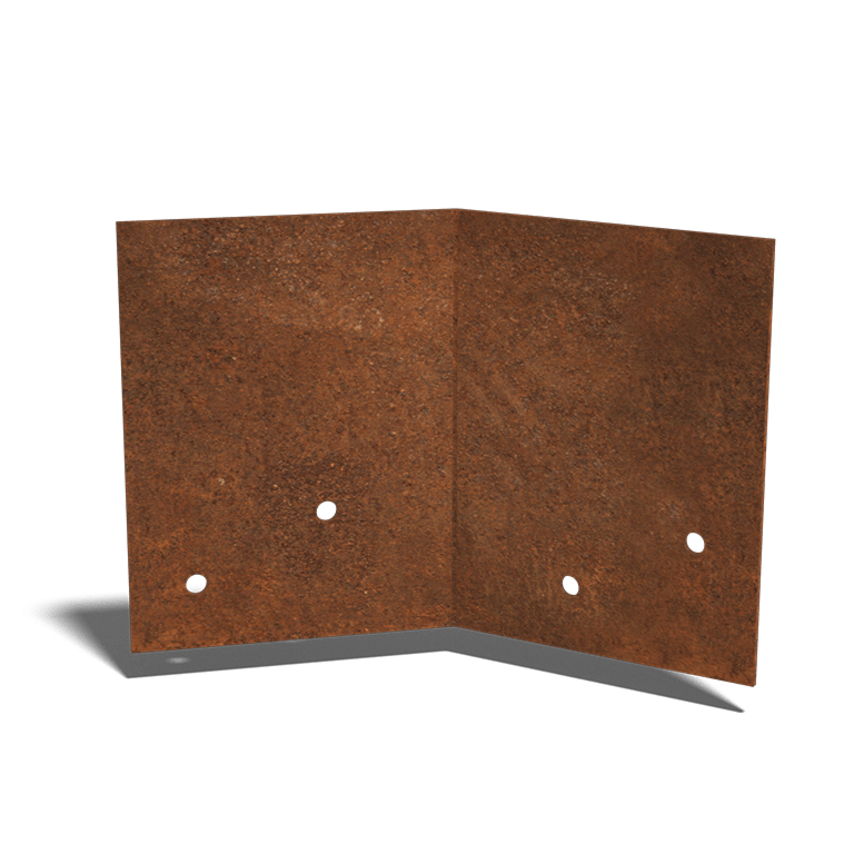 Liitoslevy corten-teräs 45º kerros 12 - 15 cm.
