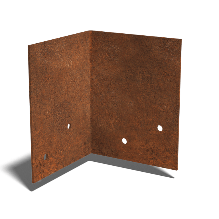Liitoslevy corten-teräs 90º keskikokoinen 22 - 25 cm