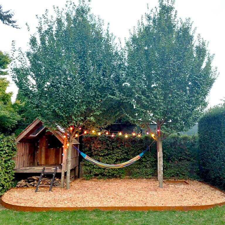 Corten-teräksinen puutarha reunus suora 25 cm (pituus 150 cm)
