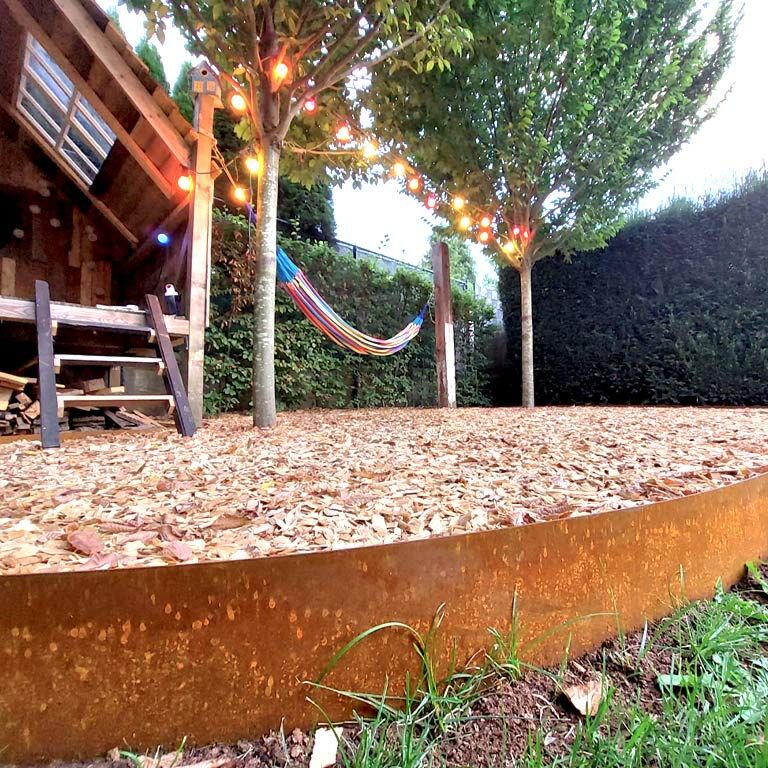Corten-teräksinen puutarha reunus suora 25 cm (pituus 150 cm)
