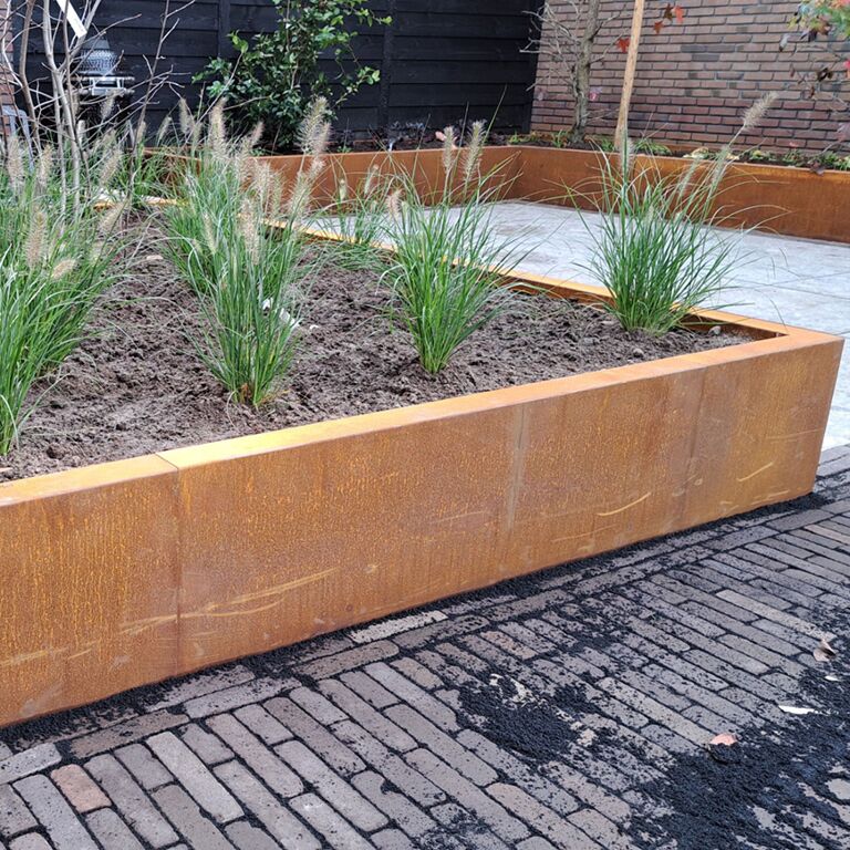 Corten-teräksinen tukimuuri suora 150 cm (korkeus 40 cm)