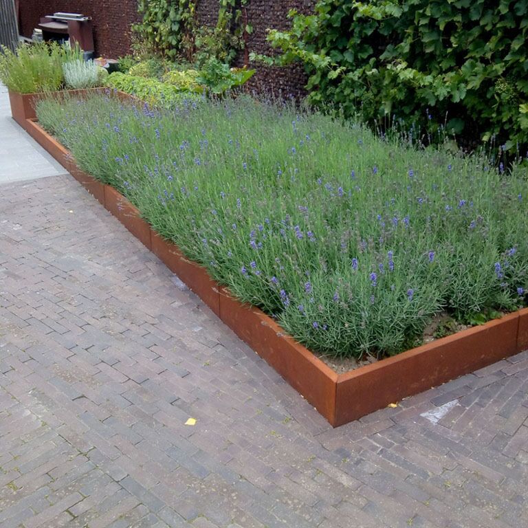 Corten-teräksinen tukimuuri suora 200 cm (korkeus 30 cm)