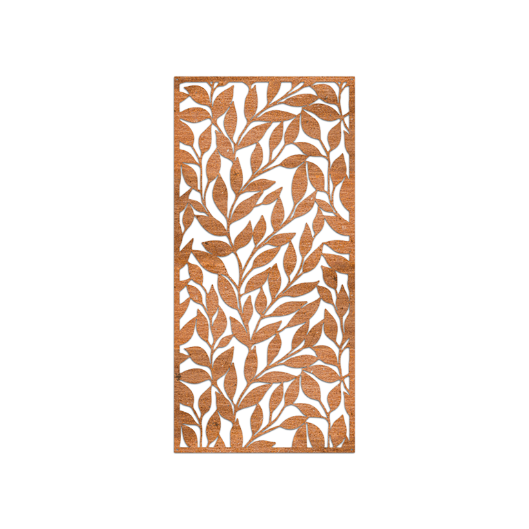 Corten-terästä seinäkoristeet Lehdet