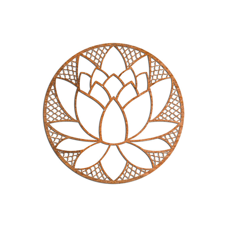 Corten-terästä seinäkoristeet Lootuskukka