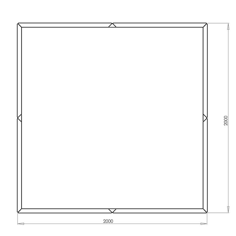 Jauhemaalipinnoitettu teräksinen istutuslaatikko Miami xxl 200 x 200 cm