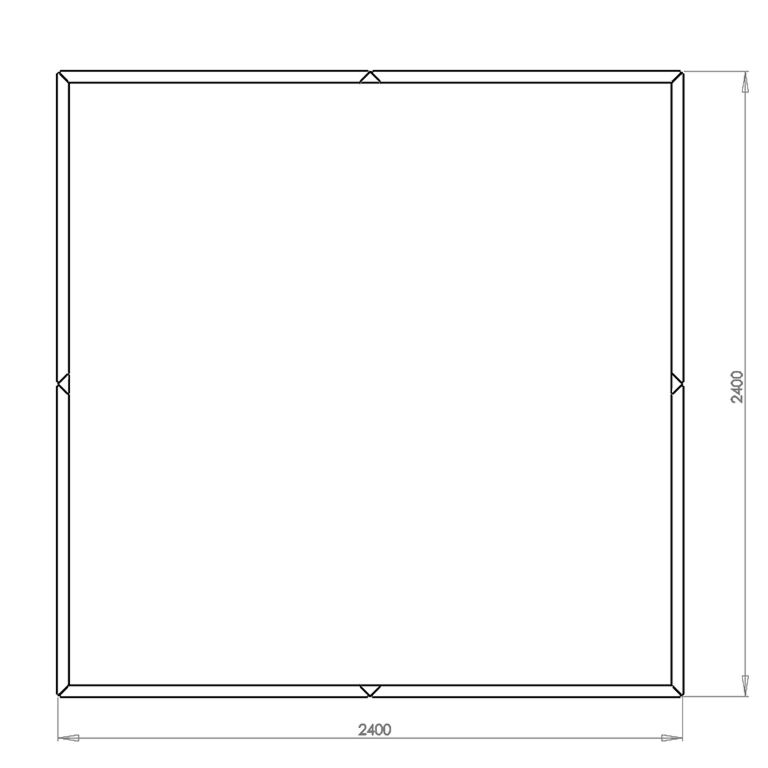 Jauhemaalipinnoitettu teräksinen istutuslaatikko Miami xxl 240 x 240 cm