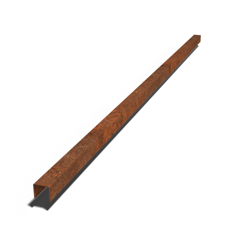 Corten-teräksinen u-profiili 5 x 5 x 5 cm (pituus 240 cm)