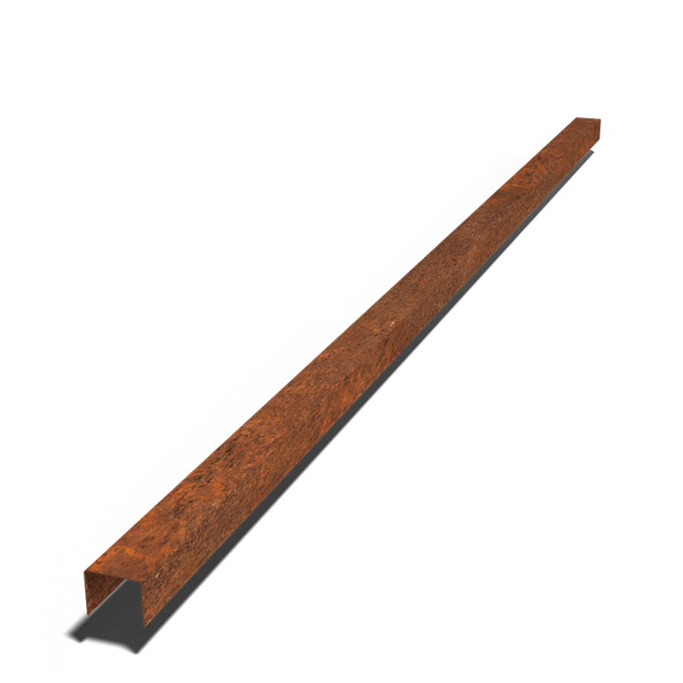Corten-teräksinen u-profiili 5 x 6 x 5 cm (pituus 240 cm)
