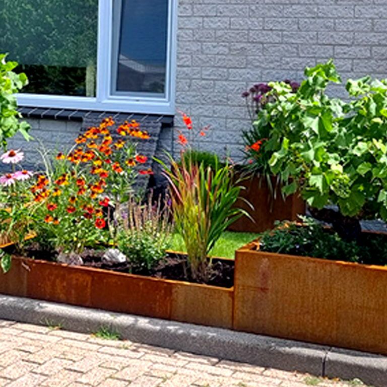 Corten-teräksinen hitsatut istutuslaatikko Montana 80 x 80 x 40 cm