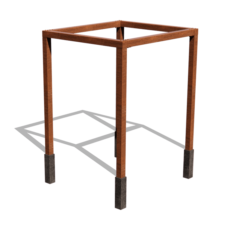 Corten-teräsinen pergola kokoonpano neliö 224 x 200 cm