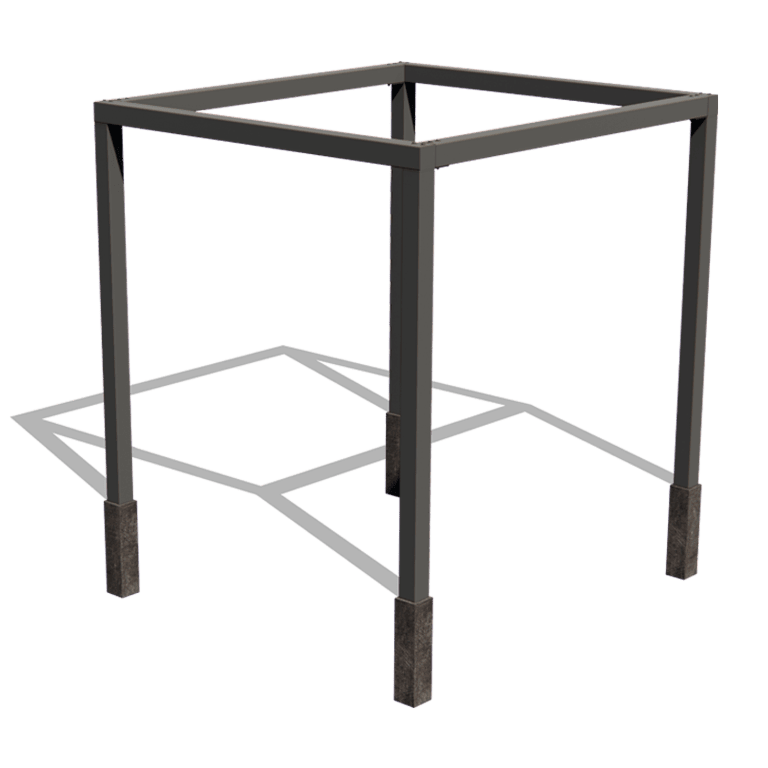 Jauhemaalipinnoitettu teräsinen pergola kokoonpano neliö 274 x 250 cm
