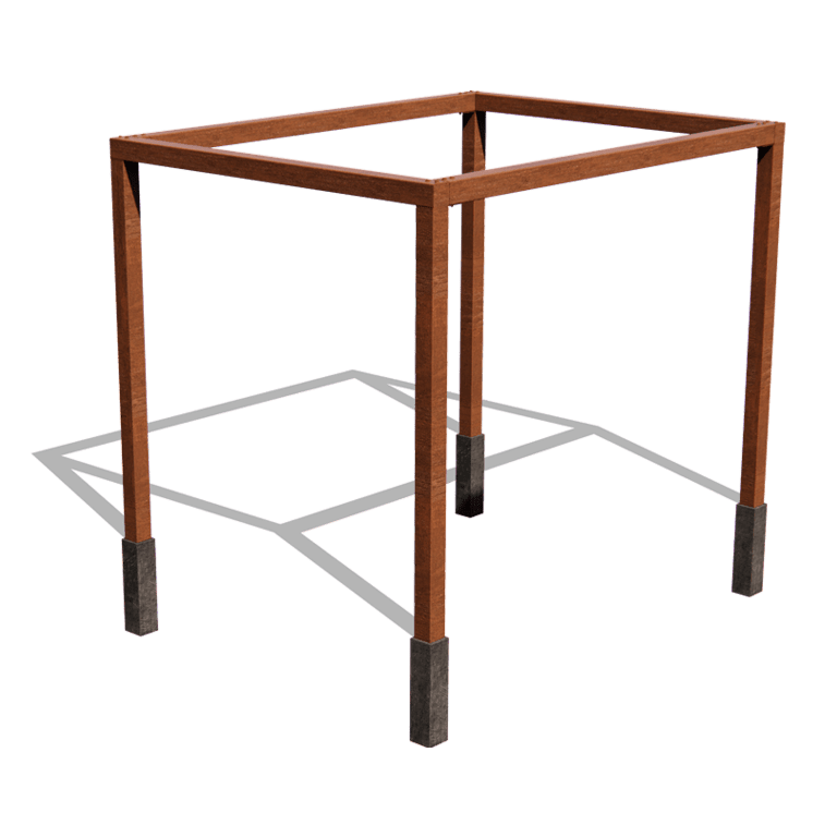 Corten-teräsinen pergola kokoonpano neliö 324 x 250 cm