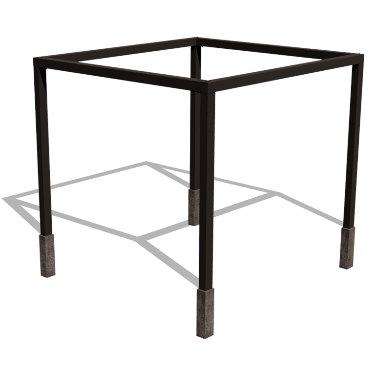 Jauhemaalipinnoitettu teräsinen pergola kokoonpano neliö 324 x 300 cm