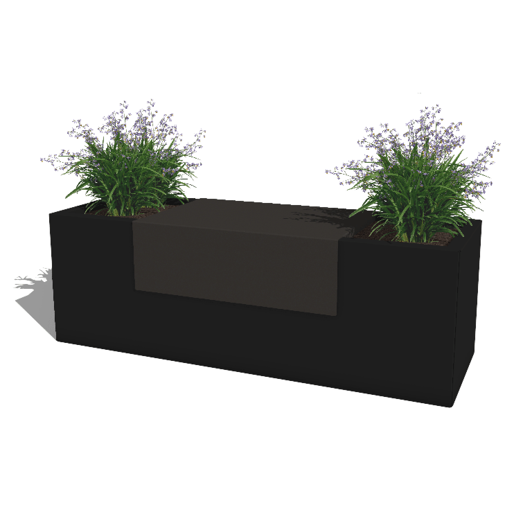 Istutuslaatikko tasanne jauhemaalattua teräksestä 60 x 41 x 20 cm