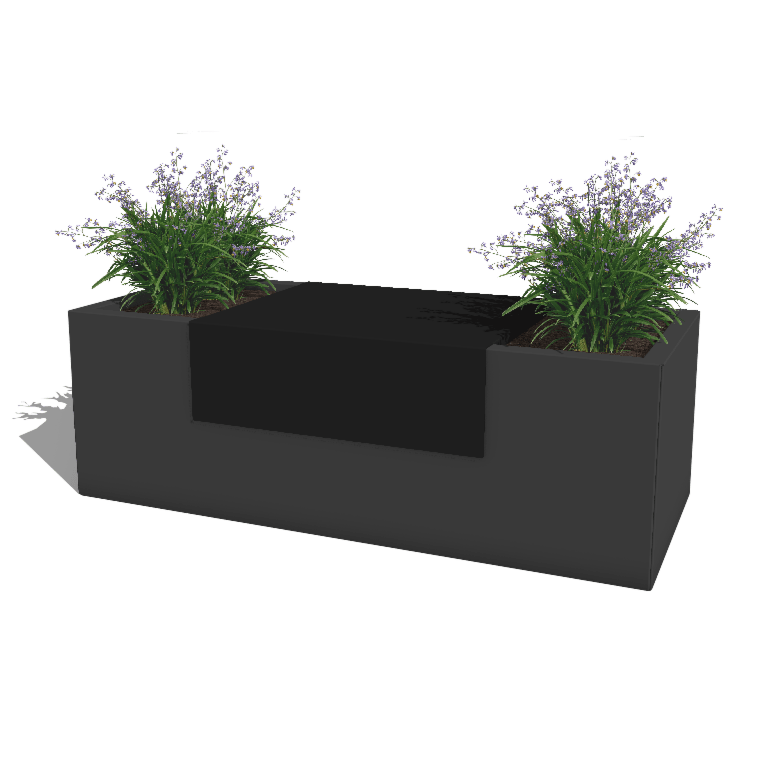 Istutuslaatikko tasanne jauhemaalattua teräksestä 60 x 51 x 20 cm