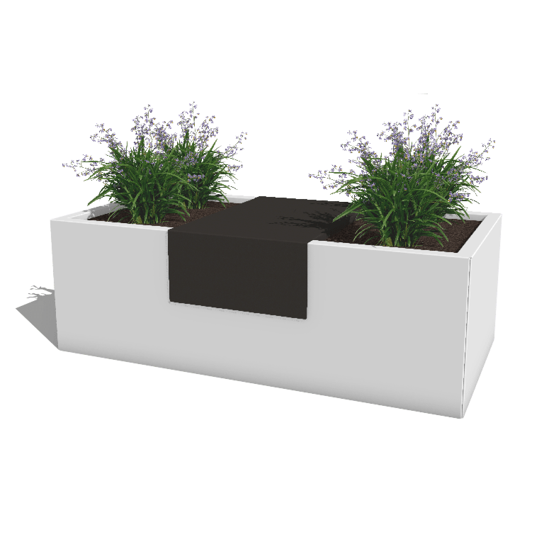 Istutuslaatikko tasanne jauhemaalattua teräksestä 40 x 61 x 20 cm