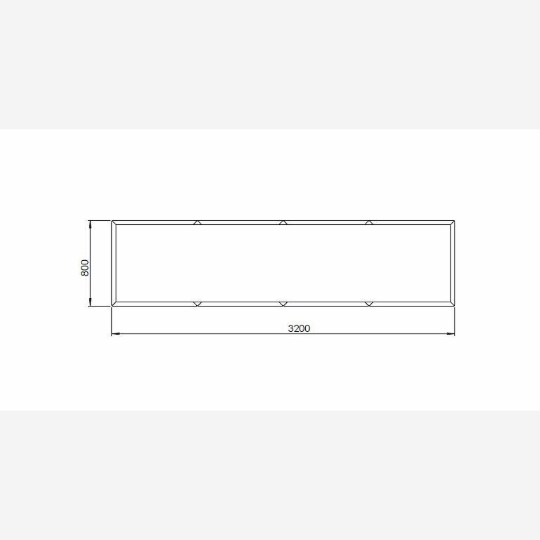 Jauhemaalipinnoitettu teräksinen istutuslaatikko Texas xxl 320 x 80 cm