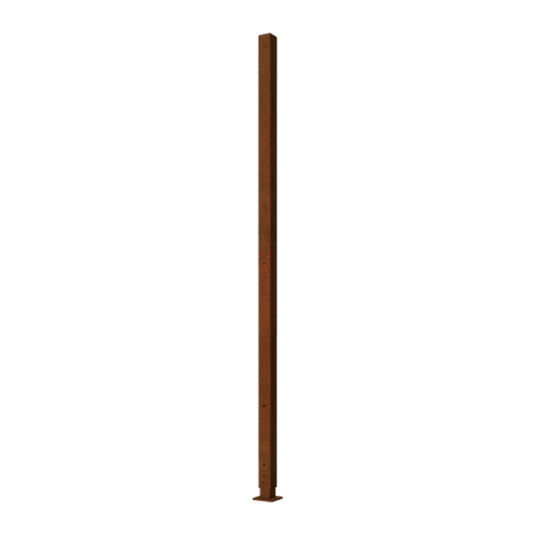 Corten-teräksinen pylväs tasainen pää kulma 190 x 6 x 6 cm
