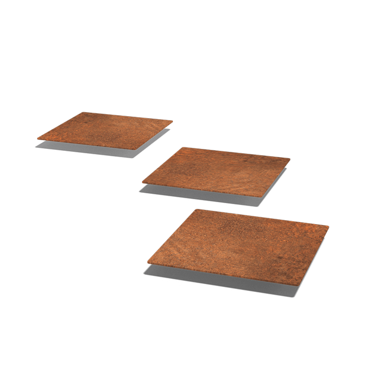 Corten-teräksinen askellaatta Neliö 30 x 30 cm