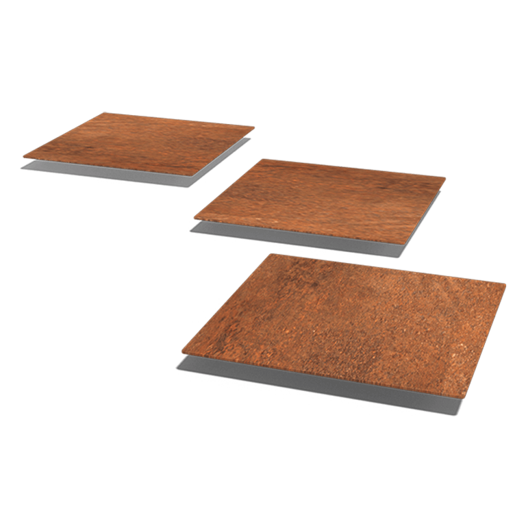 Corten-teräksinen askellaatta Neliö 40 x 40 cm