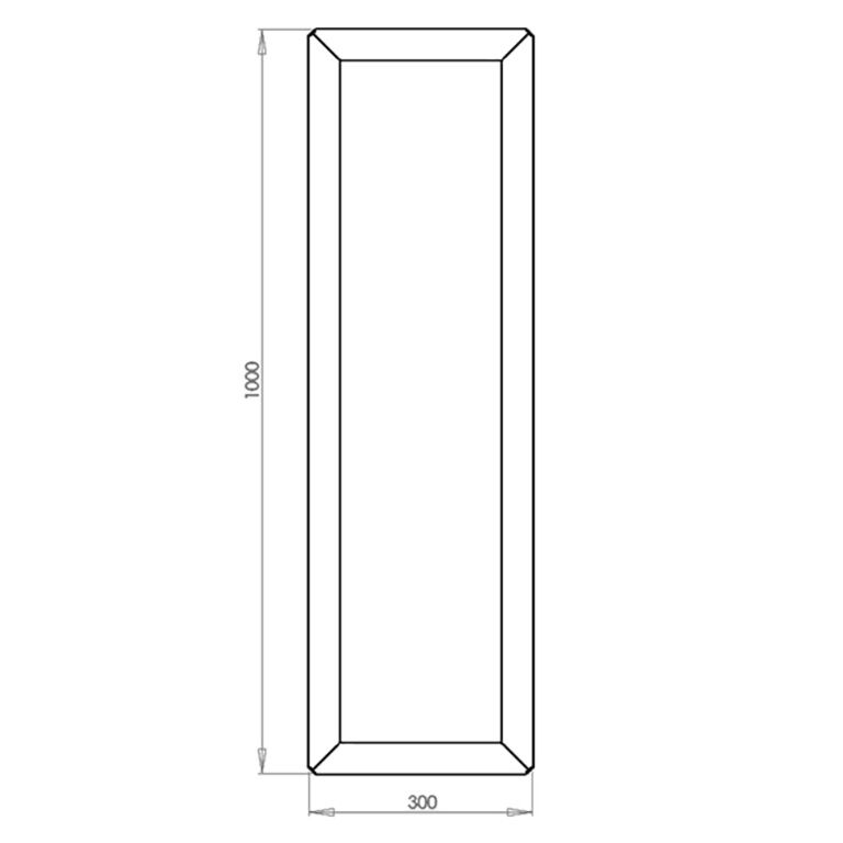 Jauhemaalipinnoitettu teräksinen istutuslaatikko Texas 30 x 100 cm