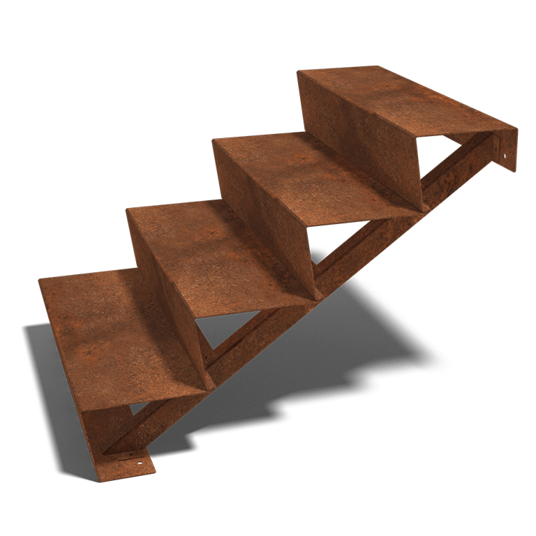 Corten-teräksiset portaataskelma New York 4- (leveys 80 cm)