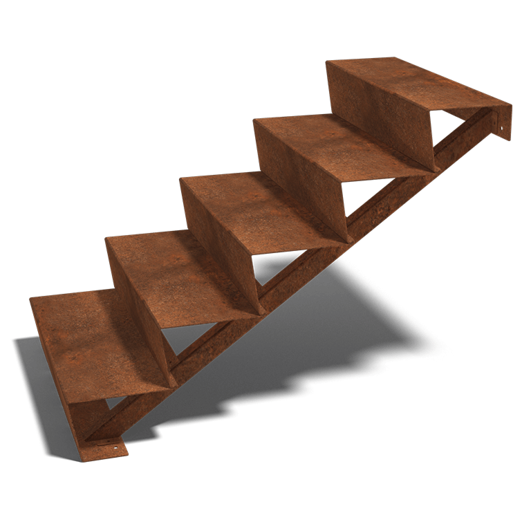 Corten-teräksiset portaataskelma New York 5- (leveys 100 cm)