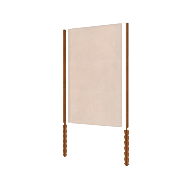 Corten-teräksinen pylväs suora maatappi 190 x 6 x 3 cm
