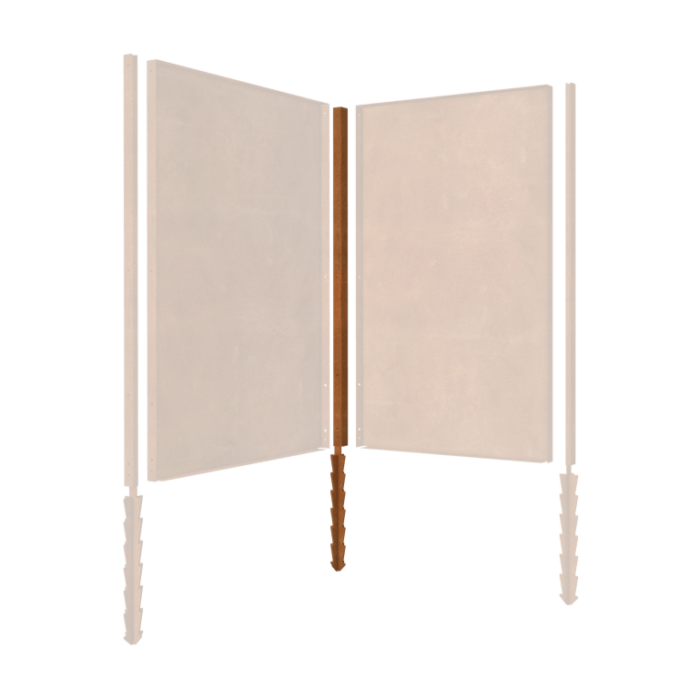 Corten-teräksinen pylväs maatappi kulma 190 x 6 x 6 cm