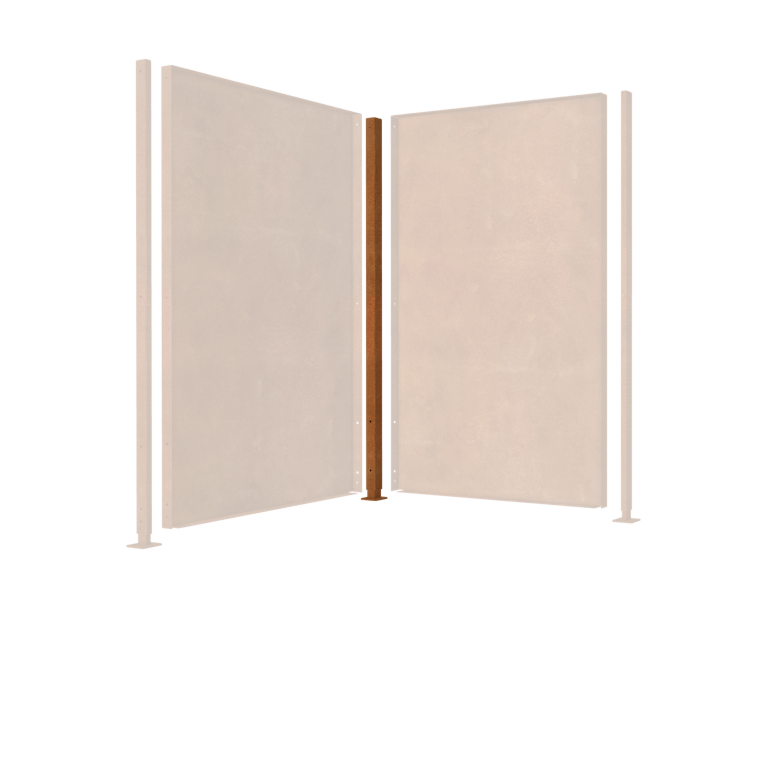 Corten-teräksinen pylväs tasainen pää kulma 190 x 6 x 6 cm